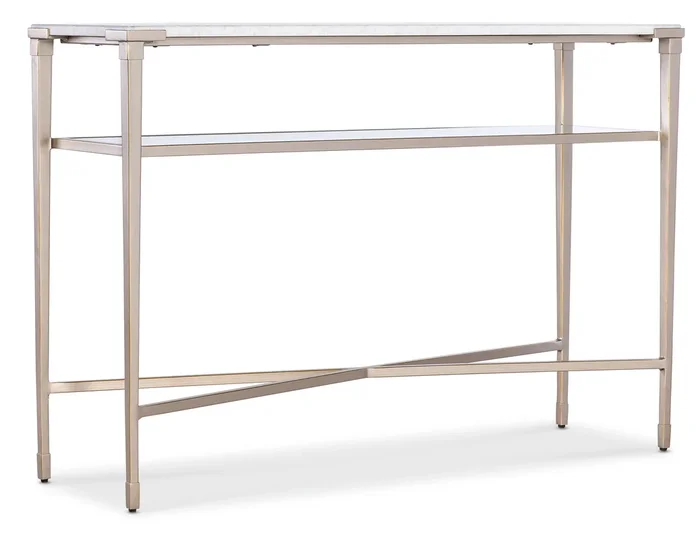 Contemporary Rectangular Console Table with Stone Top