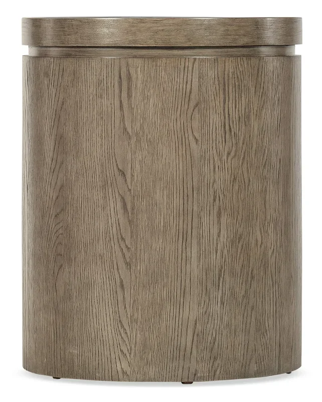 Contemporary Round Side Table with Tempered Glass Insert Top