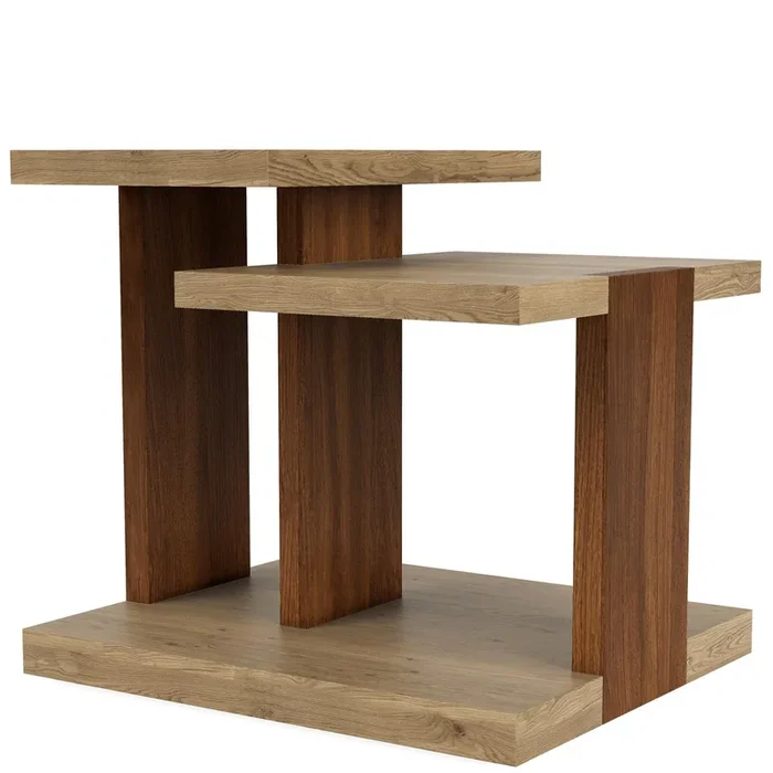 Contemporary Side Table with Split Level Top