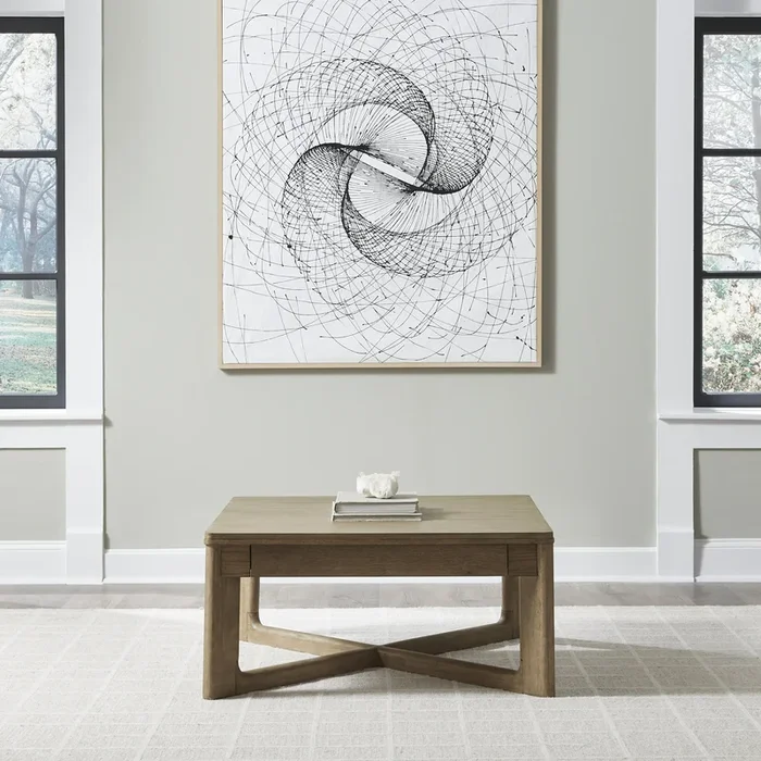 Contemporary Square Cocktail Table with Storage Drawer