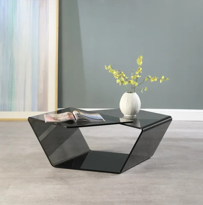 Contemporary Tinted Bent Glass Cocktail Table