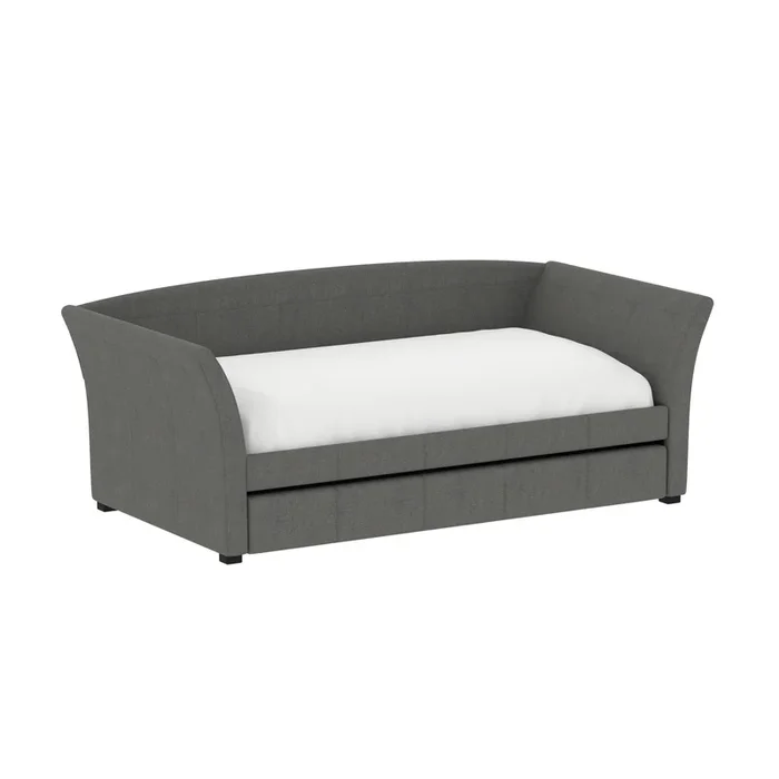 Contemporary Trundle Daybed with Flared Arms