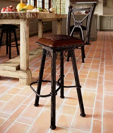 Coronado Iron Barstool with Back – Colonial Brown – Set of 3