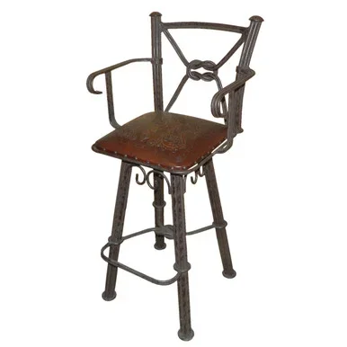 Coronado Iron Barstool with Swivel Back & Arms – Colonial