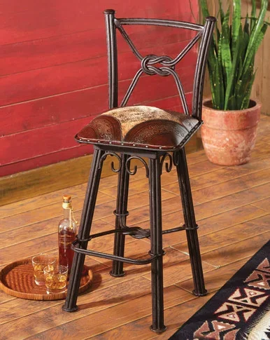 Coronado Iron Counter Stool with Swivel Back – Set of 2