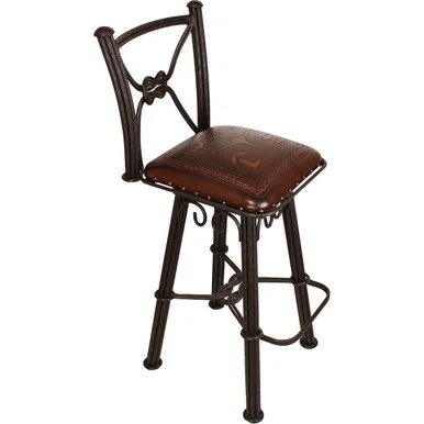 Coronado Swivel Barstool – Steer Brands Antique Brown