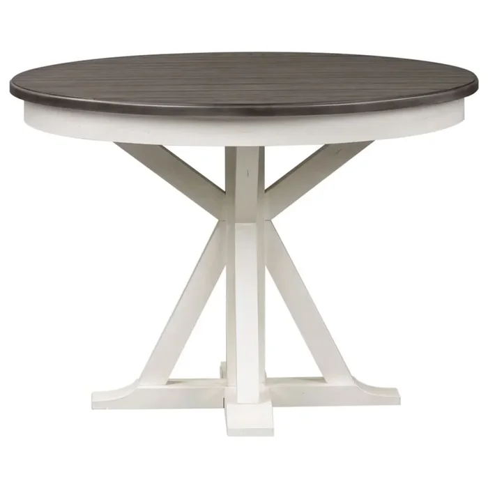 Cottage Round Dining Room Table with 12″ Leaf