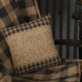 Country Check Prim Blessing Pillow