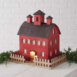 Country Red Barn Lantern