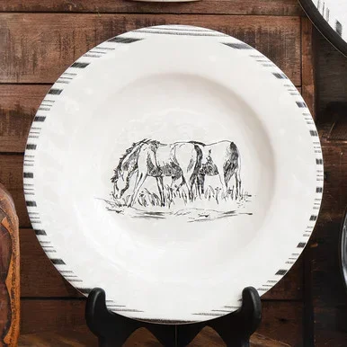 Cowboy Lifestyle Melamine Salad Plates – Set of 4