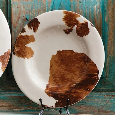 Cowhide Ranch Melamine Salad Plates – Set of 4