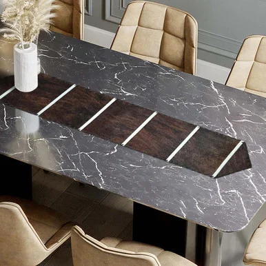 Cowhide White Striped Table Runner – 120 Inch