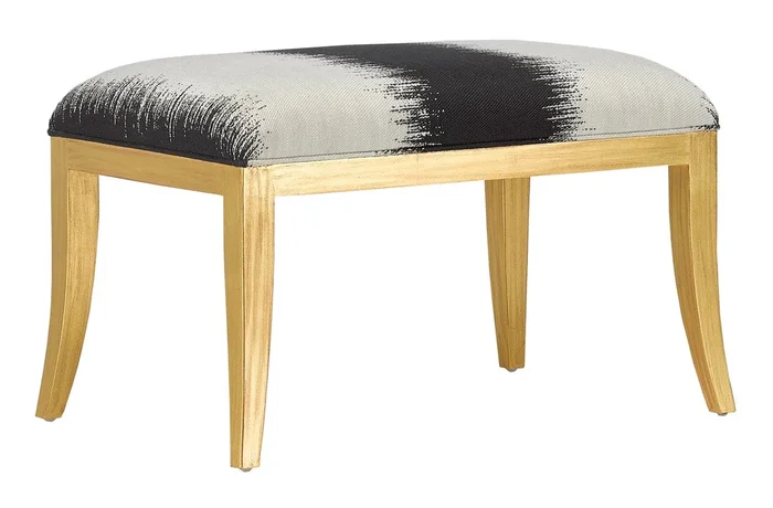 Currey and Company Garson Kona Ottoman – Antique Gold