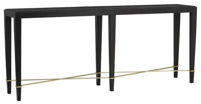 Currey and Company Verona Black Console Table