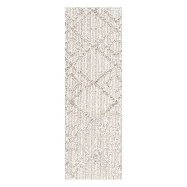 (D560) Brantley Grey Diamond Design Runner, 2×7