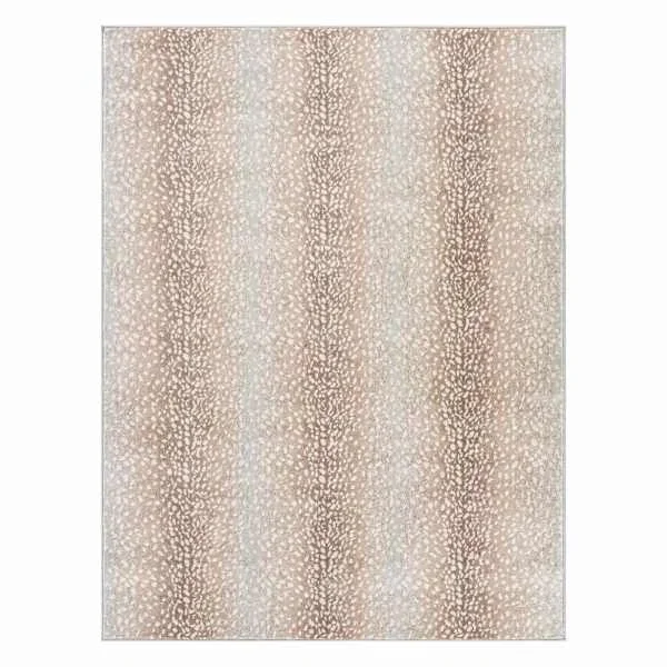 (D614) Crosby St. Roma Neutral Fawn Print Area Rug, 5×7