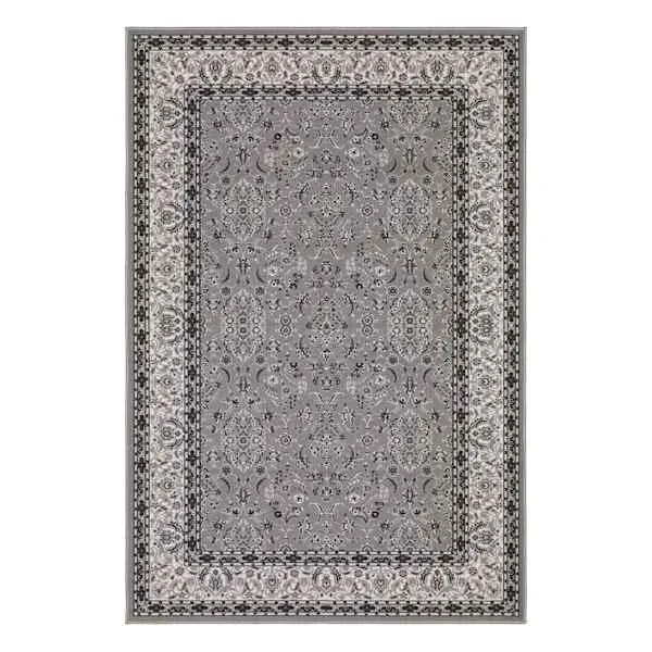 (D625) Barnes Grey Traditional Area Rug, 7×9