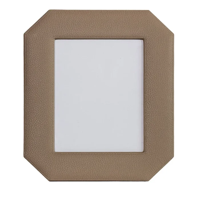 Del Monte 26 Octagonal Tamarone Beige Leather Frame