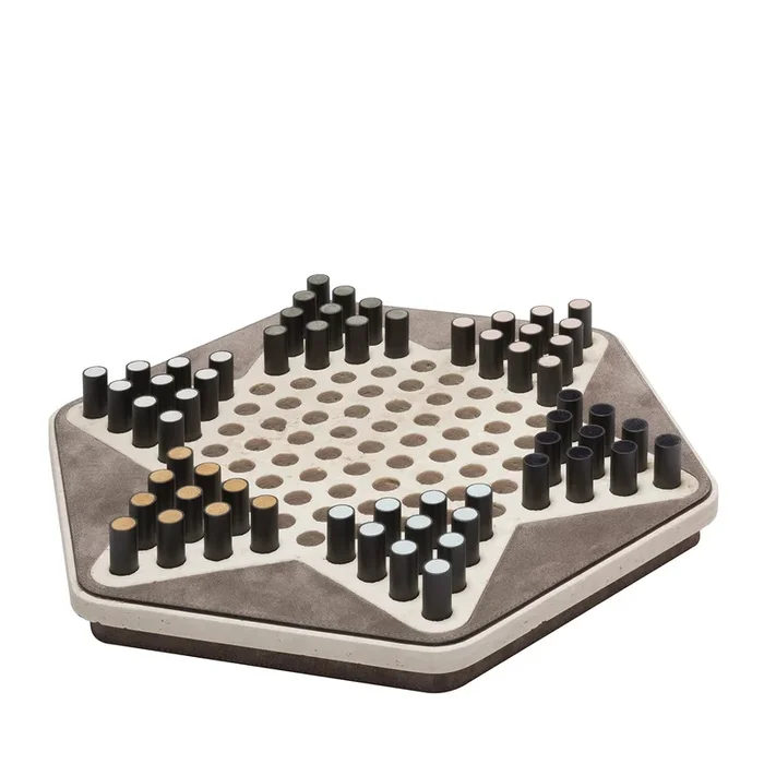 Delos Travertino Marble Chinese Checkers