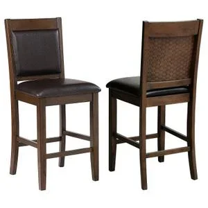 Dewey Upholstered Counter Chair Walnut (set of 2)
