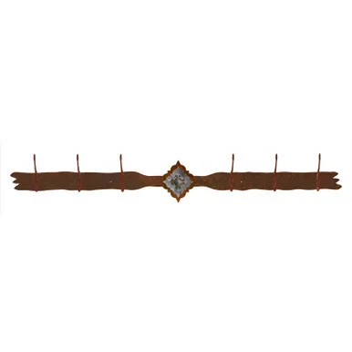Diamond Old Silver Berry Concho 6 Hook Coat Rack