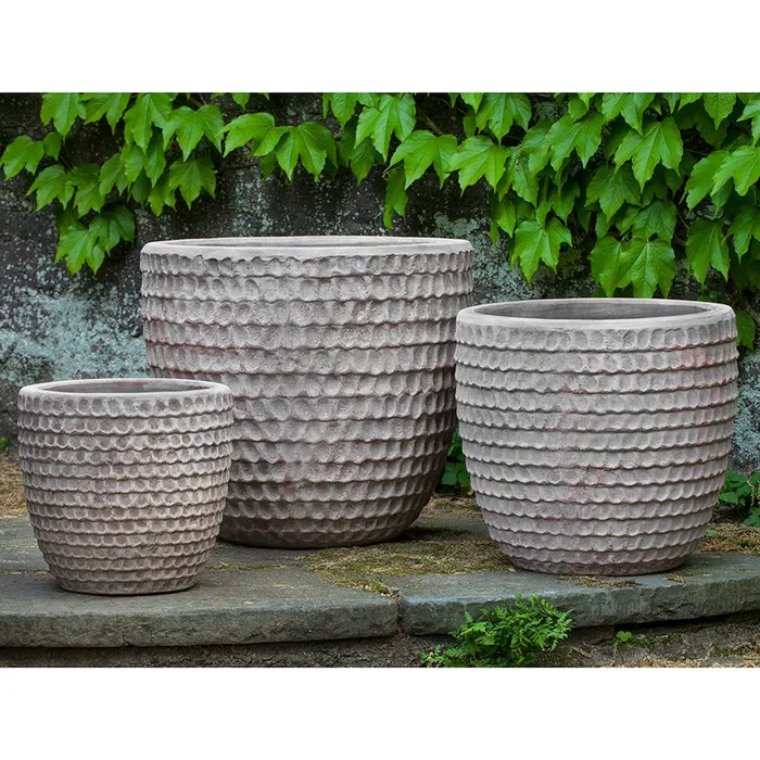 Dimple Indoor/Outdoor Planters – Antique Terra Cotta (Set of 3)
