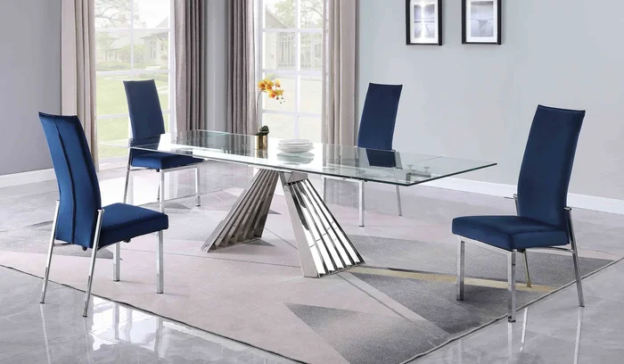 Dining Set w/ Extendable Table & 4 Motion-back Chairs