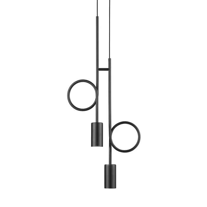 DOPAMINE S2 Black Steel Pendant Chandelier