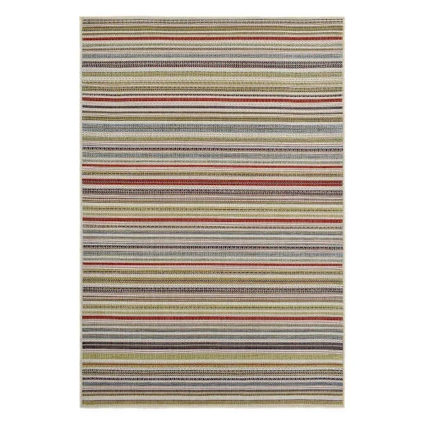(E531) Magic Multicolor Striped Outdoor Accent Rug, 3×5
