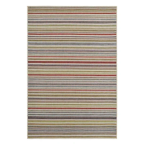 (E531) Magic Multicolor Striped Outdoor Area Rug, 5×7