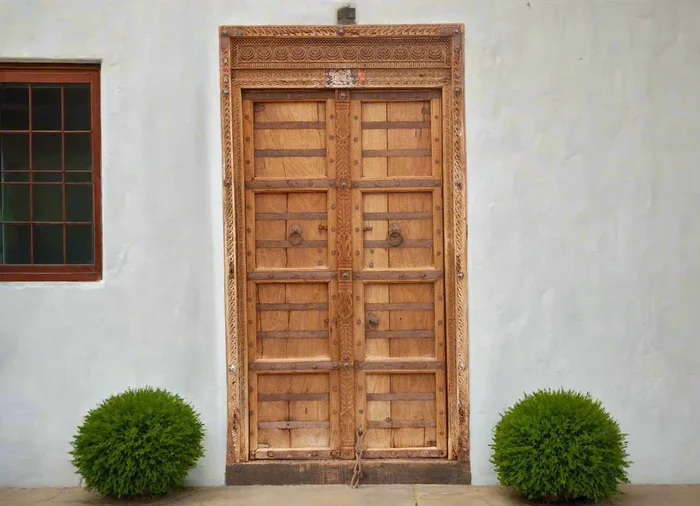 Early 1800’s Carved Rajasthani Entrance Door (Trade)