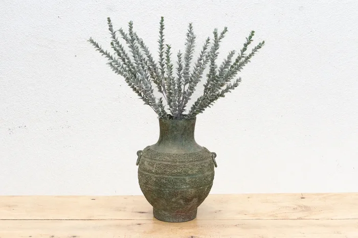 Echoes of Han Dynasty Style, Large Engraved Bronze Vase (Trade)