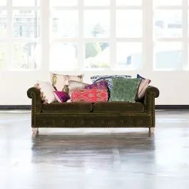 Eclectic Elegance Tufted Cotton Velvet Couch | SHPS FREE