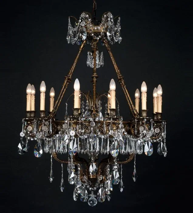 Egyptian Asfour Crystal And Gold Chandelier