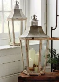 Elegant Presence Iron Lanterns Set of 2