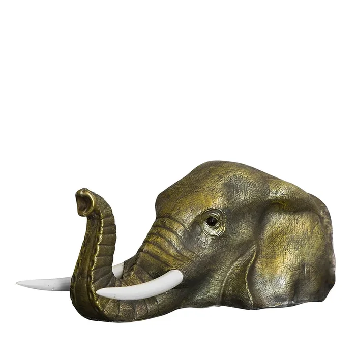 Elephant Head Brass Sculpture