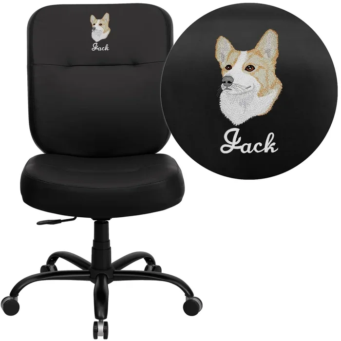 Embroidered HERCULES Series Big & Tall 400 lb. Rated Executive Swivel Ergonomic Office Chair with Rectangular Back