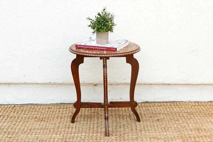 Exquisite Mid-Century Inlay Side Table