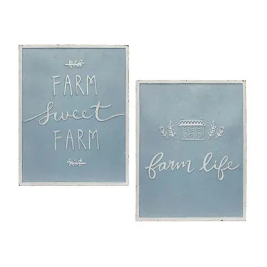 Farmhouse Metal Signs – Set of 2