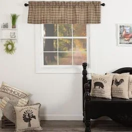 Farmhouse Plaid Curtain Valance