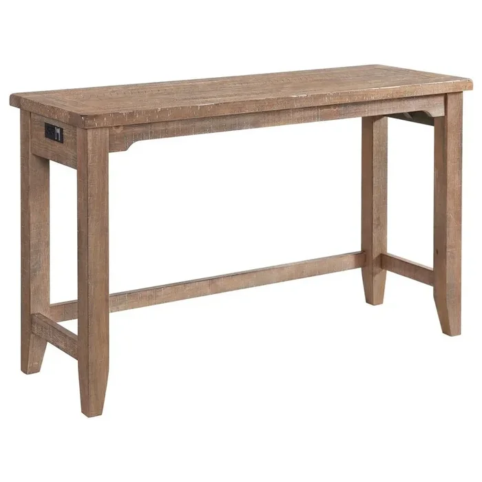 Farmhouse Sofa Bar Table with USB Ports and Outlets