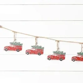Farmhouse Truck Wood Bead Garland Set of 2