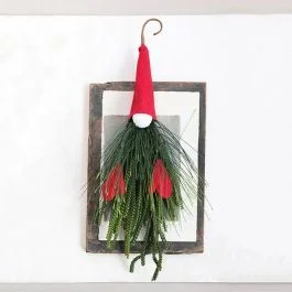 Faux Pine Gnome Holiday Wall Decor