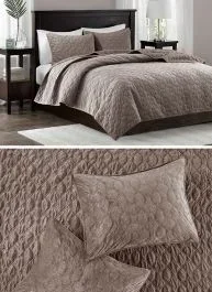 Faux Velvet Coverlet Set