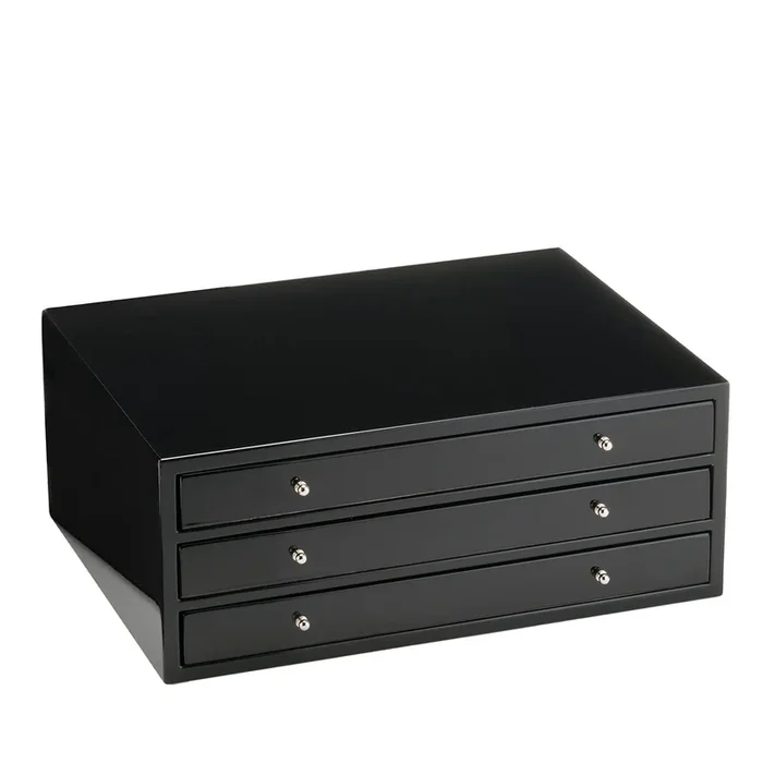 Firenze Black 3-Drawer Pen Box