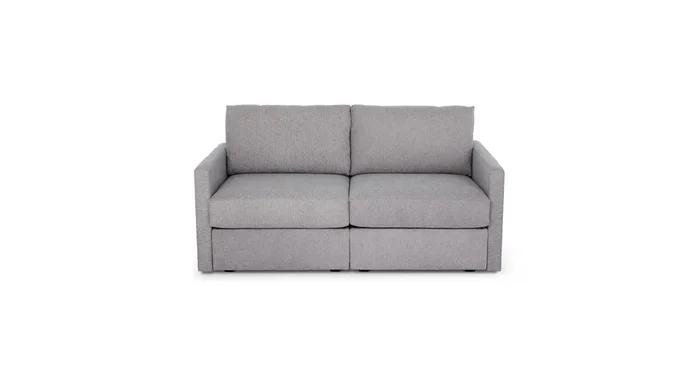 Flex Gray Loveseat with Narrow Arm