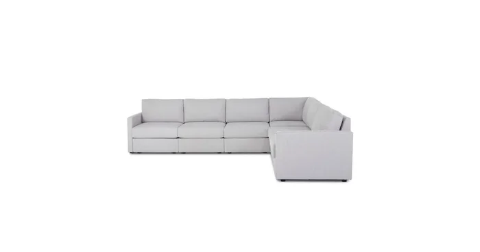 Flex Taupe 6-Seat Sectional with Narrow Arm