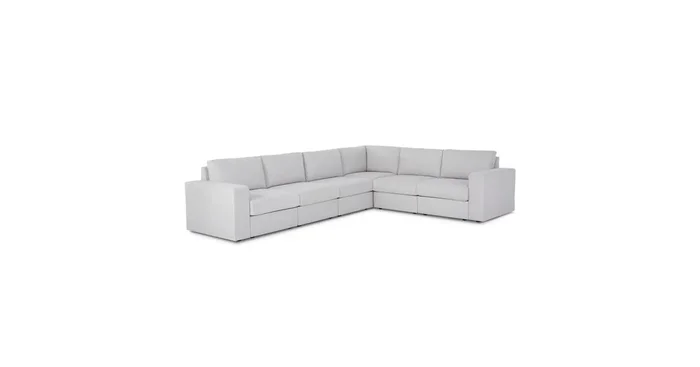 Flex Taupe 6-Seat Sectional with Wide Arm