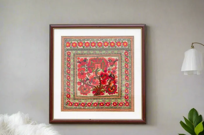 Floral Rhapsody, Antique Framed Textile (Trade)