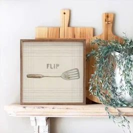 Floursack Kitchen Sign I Flip By Danhui Nai Framed Wall Decor